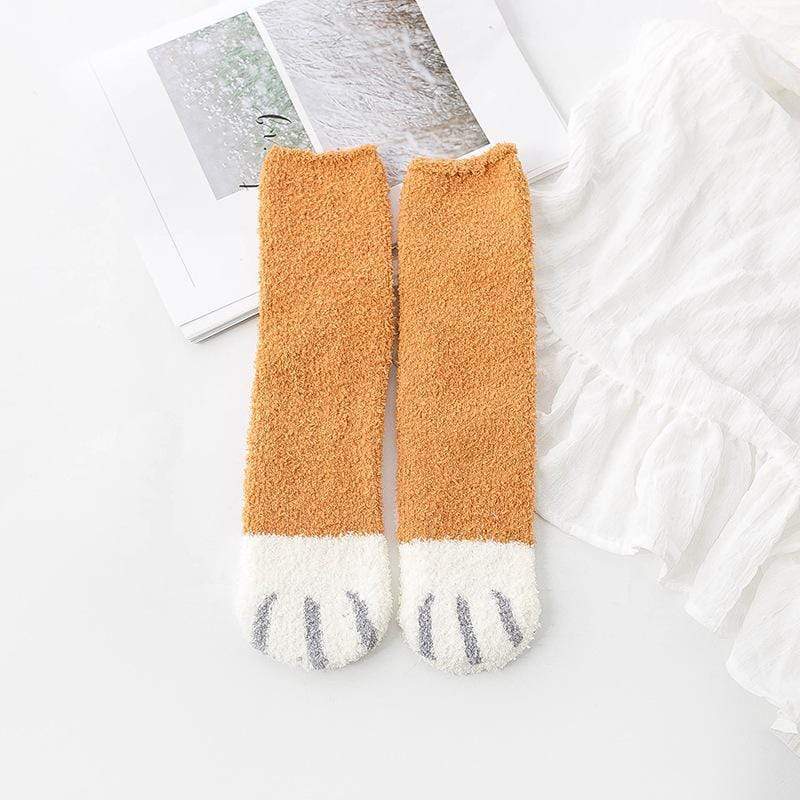 Winter Cat Claws Cute Thick Warm Sleep Floor Socks