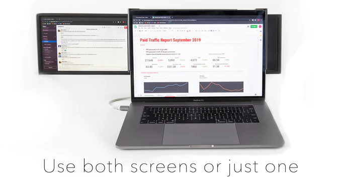 The Collapsable Triple Screen Laptop Workstation - Add two additional screens to ANY laptop. Make your laptop a Tri-Screen.