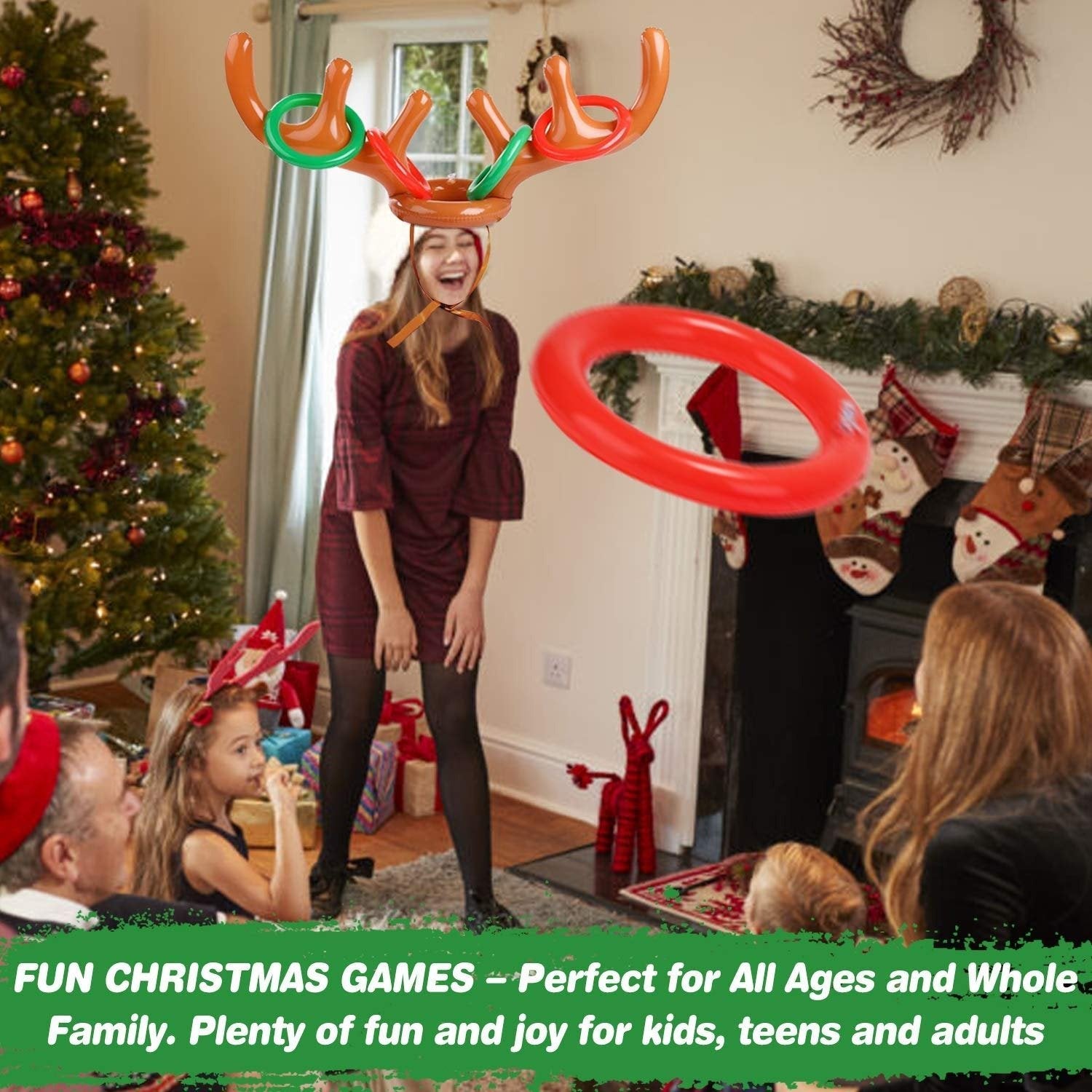 CHRISTMAS SALE - 50% OFF - Christmas Reindeer Antler Ring Toss Game