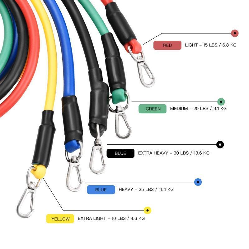 11Pc Resistance Bands Set