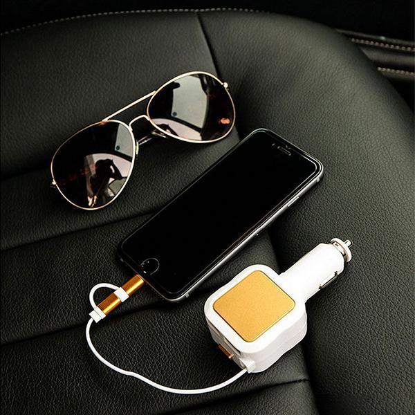 Two-In-One Retractable Car Charger