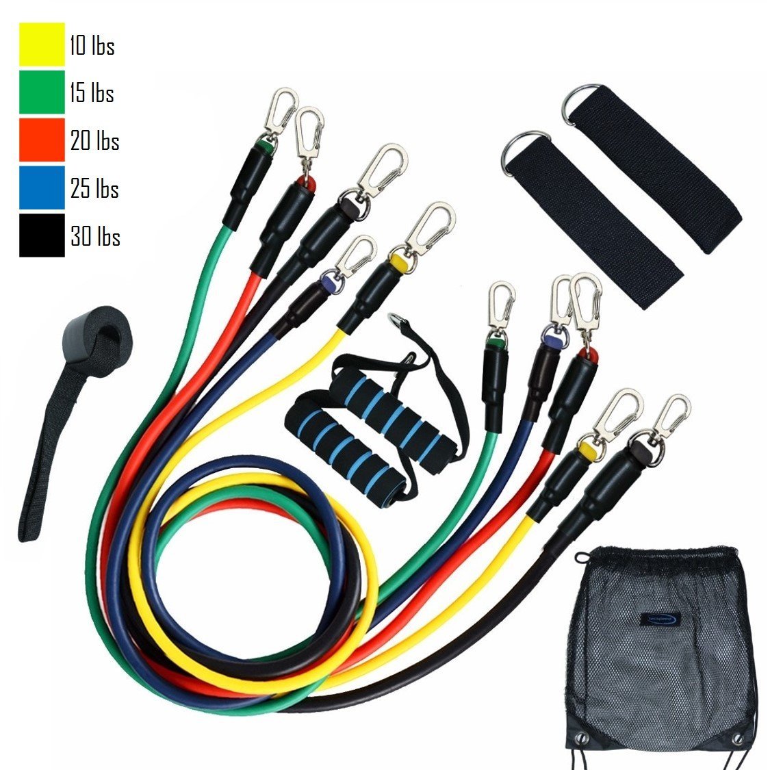 11Pc Resistance Bands Set