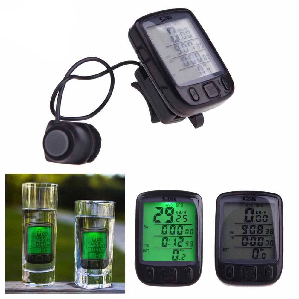 Waterproof Computer Cycling Odometer with LCD Green Backlight