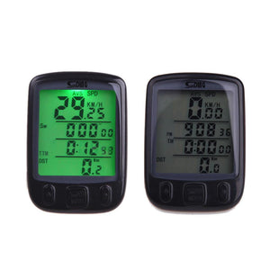 Waterproof Computer Cycling Odometer with LCD Green Backlight