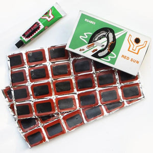 High Quality 48pcs Bike Tire Rubber Puncture Patches And Glue Tube